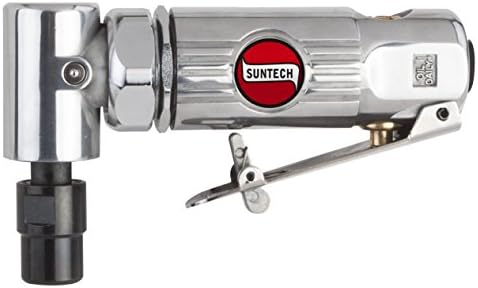 SUNTECH SM-562S 1/4" Mini Angle Die Grinder, Front Exhaust, Safety Lever, 22, 000Rpm, Silver