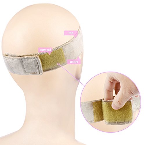 Aboat 3Pack wig grip Flexible Velvet Headband Adjustable Fastern Wig Band, Tan Brown and Black - Thumbnail 4