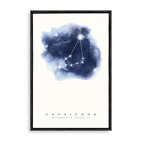 Framed Canvas Wall Art - Constellation Capricorn - Giclee Painting Wall Art for Bedroom Living Room Home Decoration - 16x24 inches
