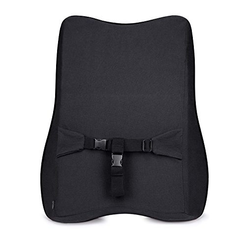 Dreamer Car Full Back Cushion Lumbar Support Pillow with Adjustable Strap for Office Chair/Computer-Ergonomic Comfortable Memory Foam Cushion Supports Body Curve and Relieves Sciatica Pain,Black - Thumbnail 5