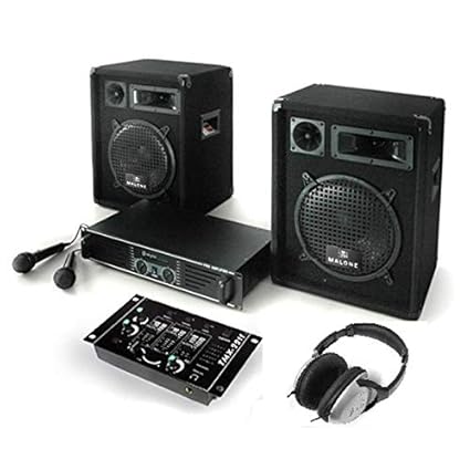 PA Anlage Bass Boomer Set Verstärker Boxen Mikrofone 800W