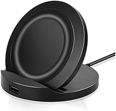 Wireless Charger, 10W Fast Wireless Charging Stand &amp; Pad for Samsung Galaxy S9/S9 Plus/Note 8/S8/S8 Plus/S7/S7 Edge/S6/S6 Edge/Note 5, 7.5W Standard Qi Charging for iPhone X/10/8/8 Plus(No AC Adapter)