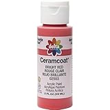 Delta Creative Ceramcoat Acrylic Paint in Assorted Colors (2 oz), 2503, Bright Red
