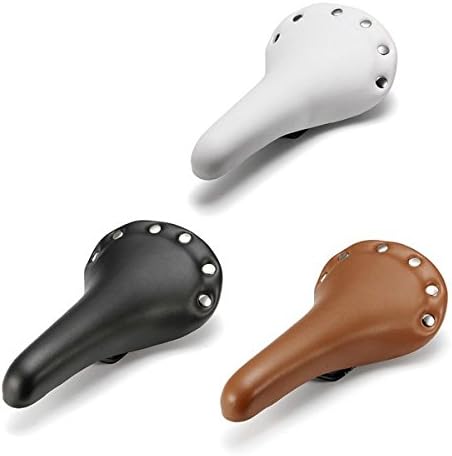 Mewshop Rivetted Leather Road Bike Seat Saddle Color Brown