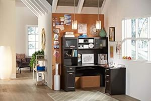 Amazon Com Realspace Magellan 59 W L Shaped Desk Espresso Home Kitchen