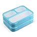 leakproof bento lunchbox, lunch containers 3 compartments (2 pack) no smells, food prep,meal planning,microwave and freezer safe by new tomorrow