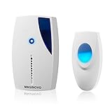 MAGINOVO Wirless Doorbell Battery Operated Powered Remote Control 36 Tones with LED Indicator