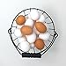 Wire Egg Basket, Round with Wood Handle, Black by EggBaskets