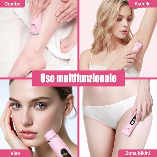 Women's 2 in 1 Electric Shaver, Dual Head with Type-C Charging, IPX7 Waterproof, Women's Body Shaver for Legs, Armpits and Bikini Area, Wet and Dry Use | 2 in 1 Women's Shaver with Dual Head, IPX7 Waterproof and USB Charging, for Bikini Area, Armpits, Legs and Body