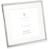 Isaac Jacobs 6x6 (Matted 4x4) Silver Classic Metal Picture Frame w/Easel | Classic Metal Photo Frame Made For Tabletop &amp; Hanging Display, Home and Office Decor, Photo Gallery and Wall Art