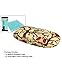 JAVOedge Beige Owl Fabric Print Eyeglass Clam Shell Style Case with Bonus Mircofiber Cleaning Cloth
