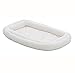 MidWest Homes for Pets XL QuietTime Double Bolster Pet Bed, White Plush 48-Inch Crate Mat with Stacked Bolsters, Machine Washable, Secure Fit with Elastic Straps