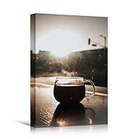 Canvas Wall Art Tea Coffee Drinks Farmhouse/Country Kitchen Multicolor Photography Relax/Calm - 12x18 inches