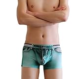 Binmer(TM) Men Cotton Spandex Shorts Fake Jean Legging Boxer Briefs Sexy Underwear