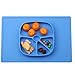 Non Slip Silicone Kids Placemats with Plate for Toddlers Babies Children Blue