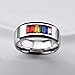 JAJAFOOK Stainless Steel Rings Mens Womens Wedding Gay Pride LGBT Rings for Gay & Lesbian US,Size 5-12