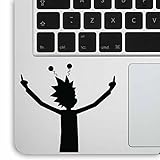 Aftermarket Graphics - 2x Qty Rick and Morty Middle Finger for laptop / car / guitar Vinyl Decal Sticker (BLACK)