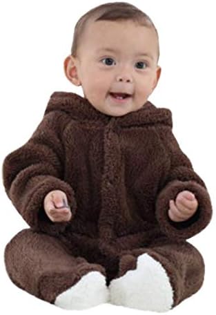 vestitiy Clearance! Unisex Baby Romper Winter Thicken Cartoon Bear Hoodie Bodysuit Snowsuit Onesie Outfit