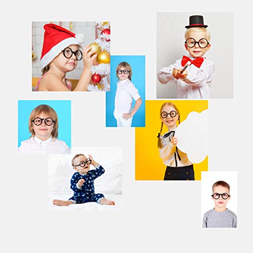 Kids Childrens Wizard Nerd Round Black Frame Glasses, Clear Lens (Age 4-12) - //coolthings.us