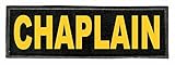 Chaplain Identification Patch - 6x2 - Gold Lettering - Black Twill Backing - Sew-On