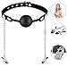 UTIMI Ball Gag Silicone with Nipple Clamps, Lock & Key Included