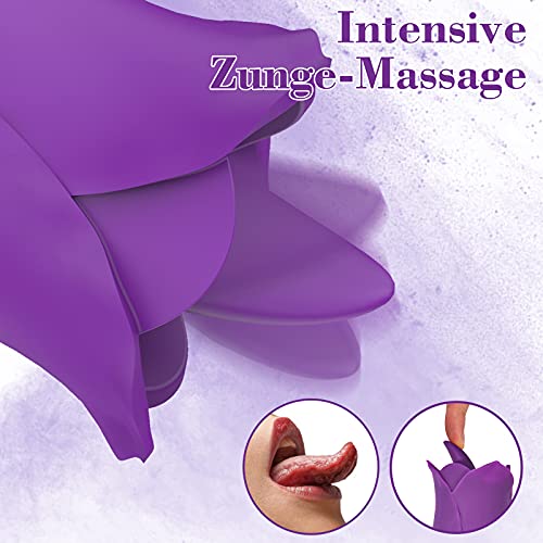 Zungenlecken Vibratoren für sie Klitoris und G-Punkt, 2 in 1 Vibrator leise und stark, 2 Motoren Aufliegevibratoren mit 10 Vibrationsmodi, Klitoris Stimulator, Sexspielzeug für Frauen und Paare