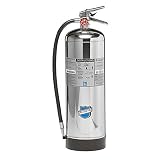 Buckeye 50000 Stainless Steel Water Pressurized Hand Held Fire Extinguisher with Wall Hook, 2.5 Gallon Agent Capacity, 7" Diameter x 9" Width x 24-1/2" Height