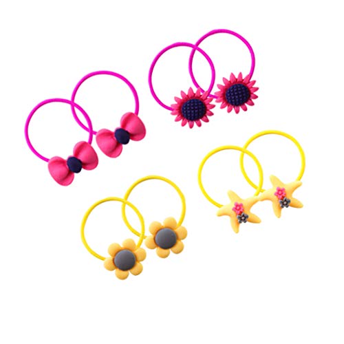 image for WillingTee 100pcs (50 Pairs) Mix Colors Girl's Elastic Hair Ties Soft 