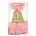 BOROKIN Baby Girl First Birthday Hat Princess 1 St Cake Smash Party Crown Gold Chiffon Flower Headband Pink