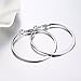 50mm Basketball Flattened Big Hoop Earrings Silver For Womens Nice Gift (silver)