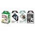 Fujifilm Instax Mini Instant Film 4-PACK BUNDLE SET , SKY BLUE 10 + Black Frame 10 + Monochrome 10 + Twin 20 90 8 70 7s 50s 25 300 Camera SP-1 Printer