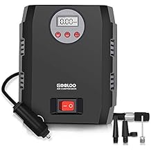Digital Tire Inflator, GOOLOO 12V DC Air Compressor, Portable Auto Electric 150 PSI Tyre Pump with Tire Pressure Monitor and Preset for Car, Bicycle, Motorcycles, Sport Balls and Other Inflatables