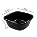 Qskely 3-Pack 12 Quart Black Dish Pan/Wash Basin, F
