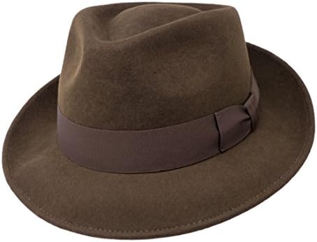 Borsalino Beaver Fur Felt Hat - Brown Medium Brim at Amazon Men's