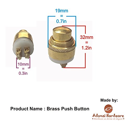 Adonai Hardware Parshandatha Decorative Brass Bell Push or Door Bell or Push Button - Oil Rubbed Bronze - Thumbnail 2