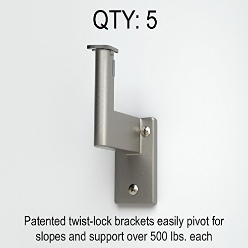 10 ft. Handrail - Genuine Red Oak Bonded to Aluminum Core, 5 Matte Nickel Brackets + Flush Endcaps, 1.6" Round – Complete Kit