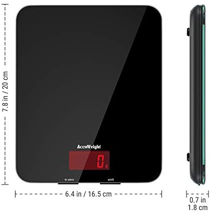 ACCUWEIGHT Balance de Cuisine Électronique Balance Multifonctionnelle Numérique avec Écran LCD Rétro-éclairé Balances Postales avec Plateforme en Verre Trempé, Arrêt Automatique, Fonction de Tare - Cuisine A Vivre ACCUWEIGHT Balance de Cuisine Électronique Balance Multifonctionnelle Numérique avec Écran LCD Rétro-éclairé Balances Postales avec Plateforme en Verre Trempé, Arrêt Automatique, Fonction de Tare