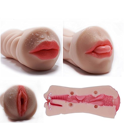 Double-Heads Soft Silicone Male Training Tool Pocket Men's Hands Free Relax Toy (Shipping from US)