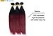 Wigsforyou@Straight 1B Burg 100% Human Hair 18-28inch Brazilian Human Hair Extensions 2 Tone Ombre Weaves 50g/set