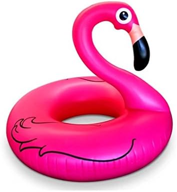 The new generation of Giant Party Tube Inflatable Pink Flamingo Pool Float with Swimming Rings for Adults and Kids , 10.6 x 10.4 x 1.2 inches, Inner Tube