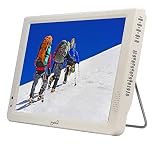 Supersonic SC-2812 12" Portable Lightweight LED TV w/Built in Batt,USB/SD Input (White)