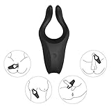Waterproof Vibrating Cock Ring with 7 Powerful Vibration Modes, PALOQUETH Multifunctional G Spot Vibe Nipple Massager Penis Vibrator Perineum Stimulator for Couples Play, Rechargeable