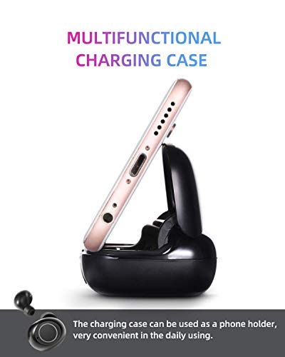 GIEC True Wireless Earbuds Bluetooth Earbuds Wireless Headphones in Ear Built-in Mic Headset Wireless Earphones,90 Hours Playtime,Phone Holder,Power Bank,IPX5 Splashproof Sports Earbuds,LED Display