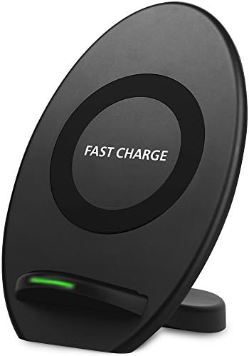 Fast Wireless Charger, HuanLang 2 Coils Qi Wireless Charging Pad Stand for iPhone 8/8 Plus/iPhone X, Samsung Galaxy S8/S8 Plus/S7/S7 Edge, Note 8/5 and All Qi-Enabled Devices(No AC Adapter) (Black)