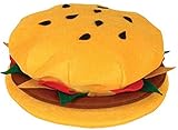 New Plush Hamburger Cheeseburger Hat Costume Party Cap Tan