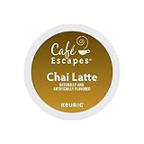 Cafe Escapes, Chai Latte Tea Beverage, Single-Serve Keurig K-Cup Pods, 96 Count (4 Boxes of 24 Pods)