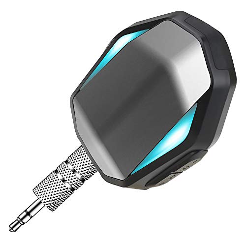 Bluetooth 5.0 Receiver,Bluetooth AUX Adapter with Clip,Wireless Audio Adapter 3.5mm Aux Stereo Output – Built-in Mic,Sync with Most Smartphone with Clip for Home/Car Audio Stereo System/Headphone