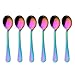 Rainbow color Soup Spoons, Stainless Steel Round Spoons, Set of 6 (Soup Spoon)…