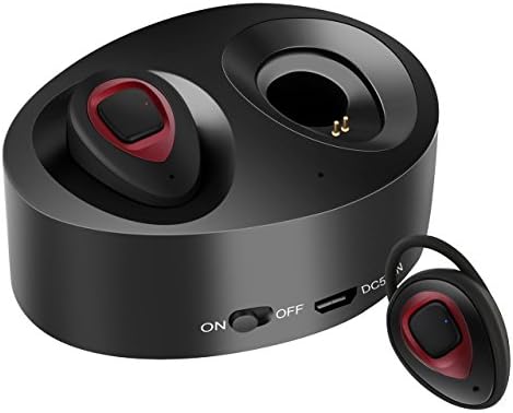 Wireless Earbuds with Charging Case - WiFun Bluetooth Headphones with Mic Twins Stereo V4.1 Bluetooth Earbuds Noise Cancelling Earphones for Running for iPhone Samsung iPad and Most Android Phone(Red)
