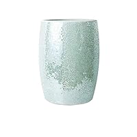Whole Housewares Bathroom Wastebasket - Glass Mosaic Decorative Trash Can Dia 7.5" H 10" (Turquoise)